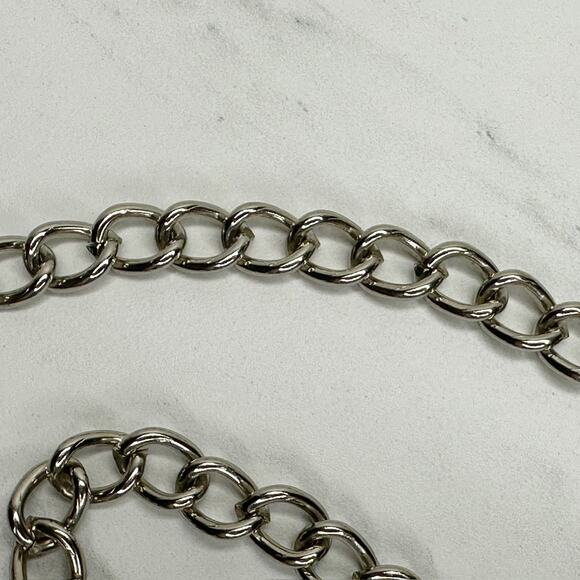 Womens Rhinestone Butterfly Chain Belt Silver Tone Chunky XS/Small ✨ - Picture 8 of 12